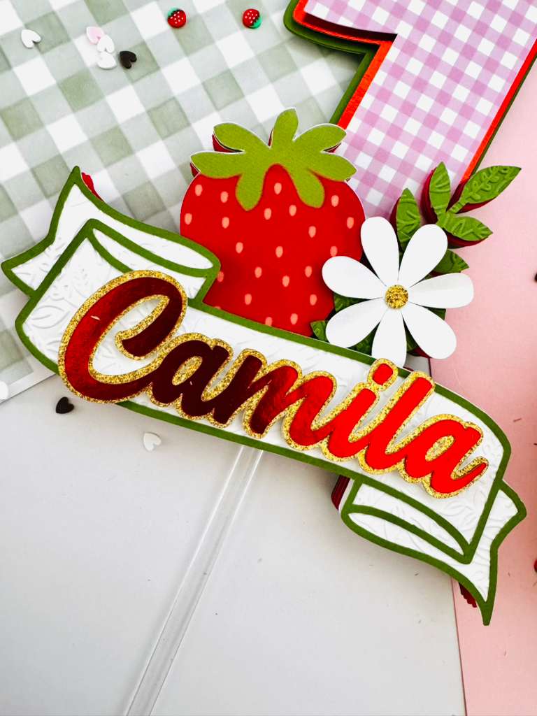 strawberry picnic birthday cake topper strawberry picnic birthday cake topper