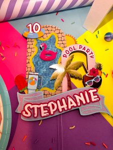 pool party cake topper | 3d summer birthday decor | teen girl splish splash party | custom pool birthday topper