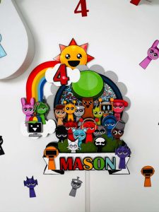 Sprunki Dandy's World Cake Topper