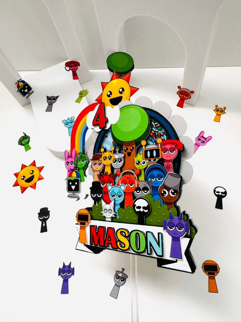 Sprunki Dandy's World Cake Topper Sprunki Dandy's World Cake Topper