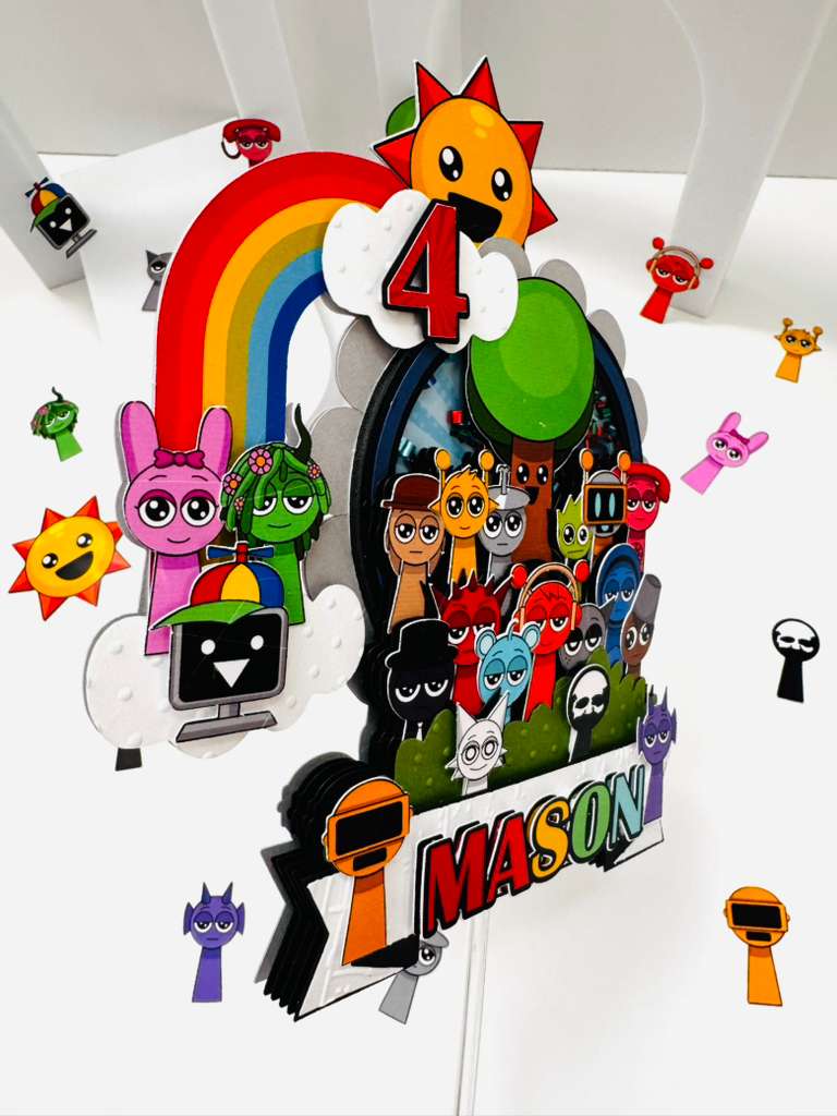 Sprunki Dandy's World Cake Topper Sprunki Dandy's World Cake Topper