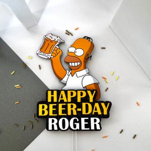 Homer Cake Topper | Personalized Simpsons Birthday Cake Decor