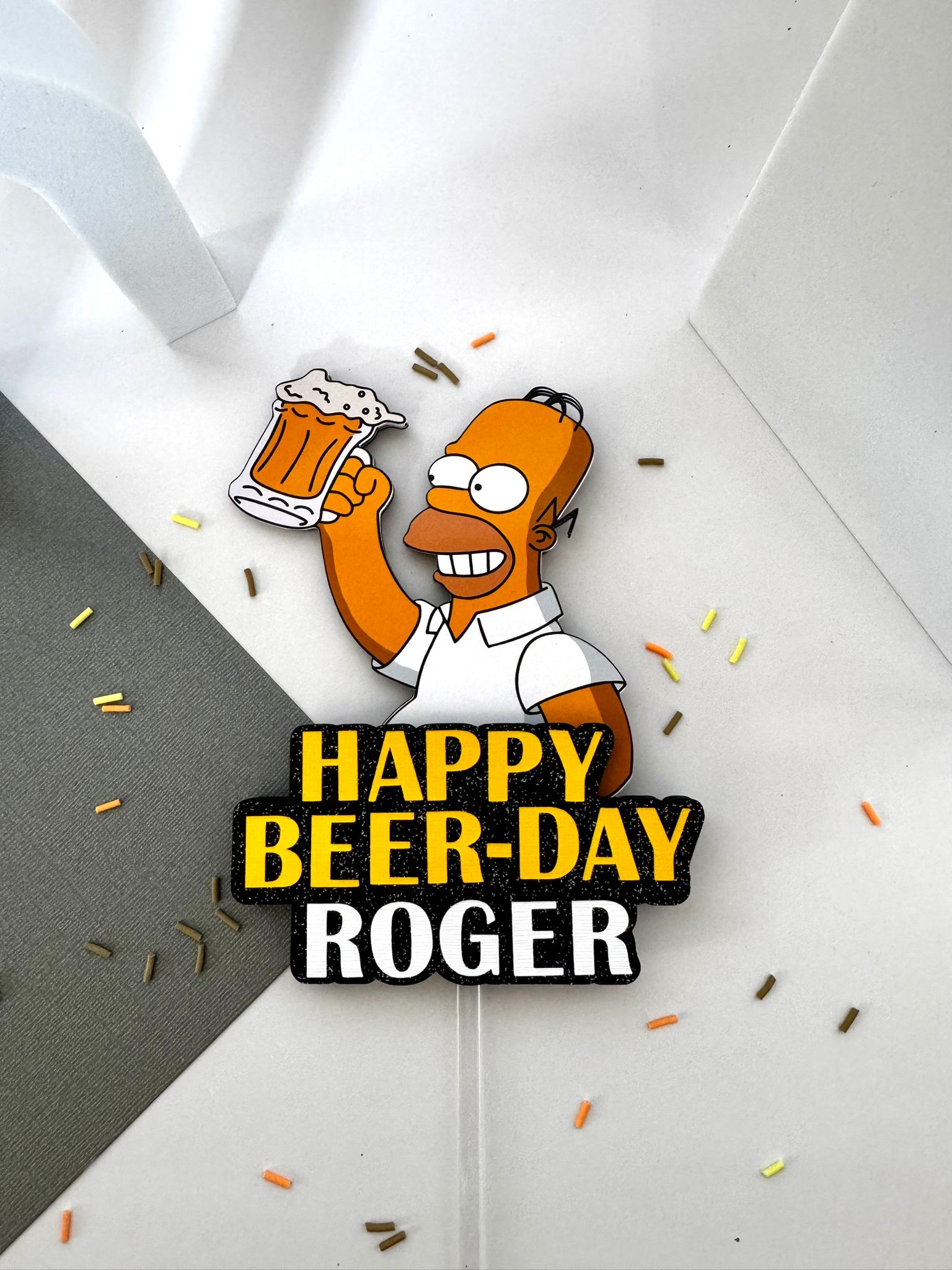 Homer Cake Topper | Personalized Simpsons Birthday Cake Decor Homer Cake Topper | Personalized Simpsons Birthday Cake Decor