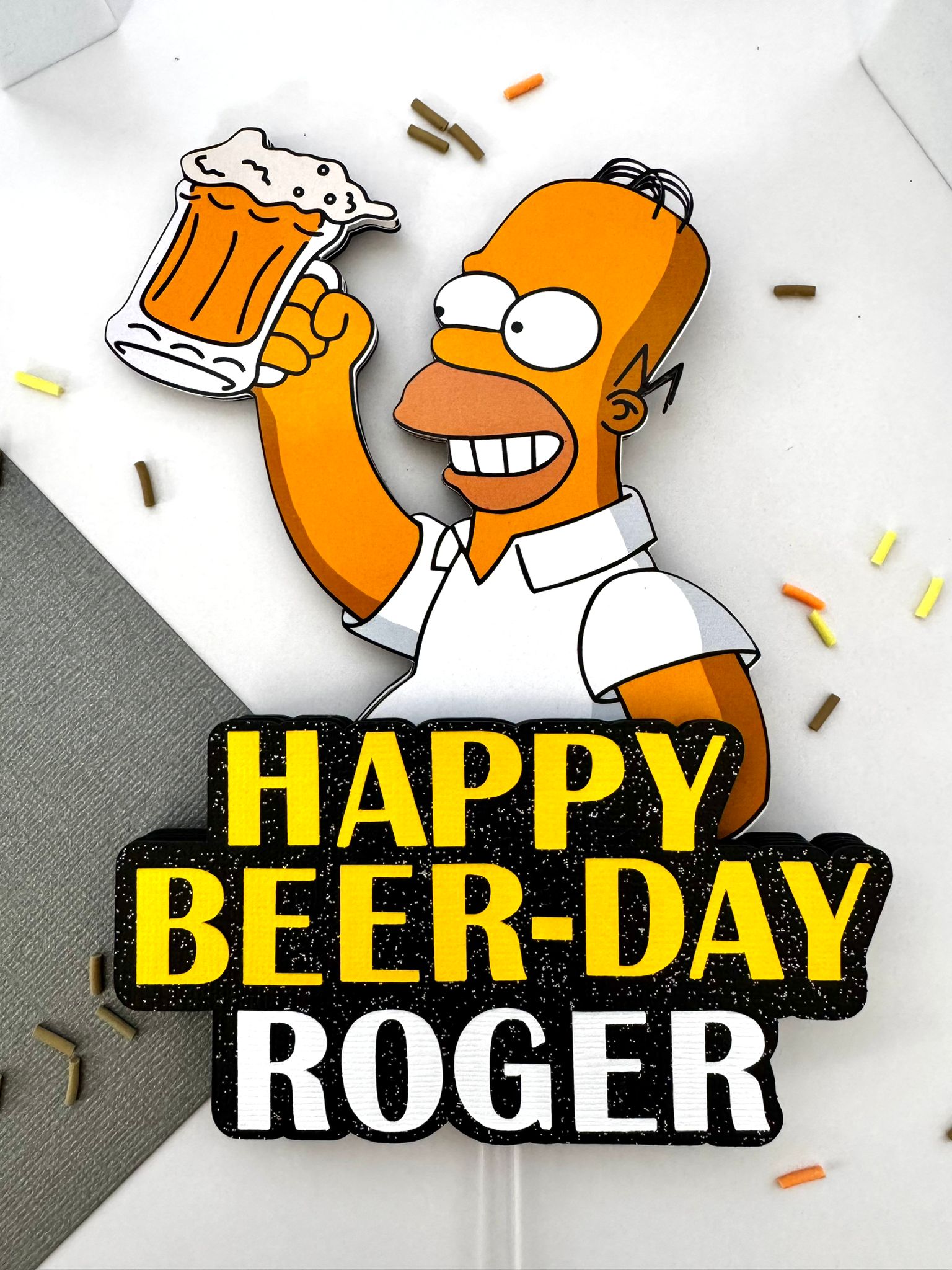 Homer Cake Topper | Personalized Simpsons Birthday Cake Decor Homer Cake Topper | Personalized Simpsons Birthday Cake Decor