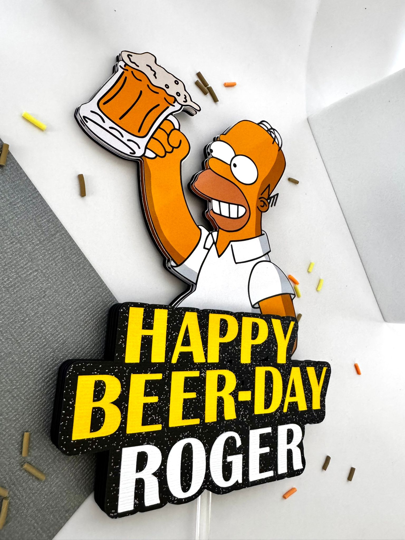 Homer Cake Topper | Personalized Simpsons Birthday Cake Decor Homer Cake Topper | Personalized Simpsons Birthday Cake Decor