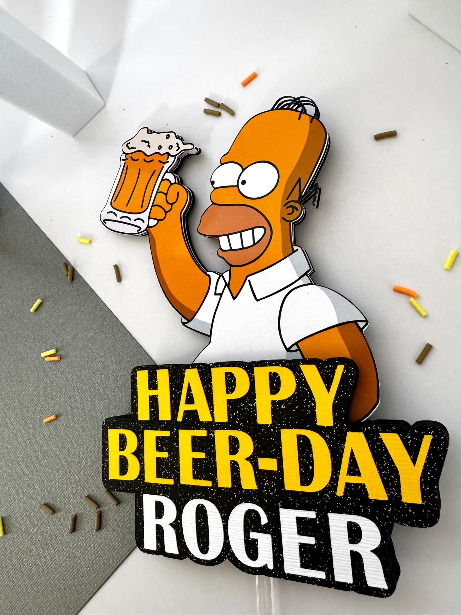 Homer Cake Topper | Personalized Simpsons Birthday Cake Decor Homer Cake Topper | Personalized Simpsons Birthday Cake Decor