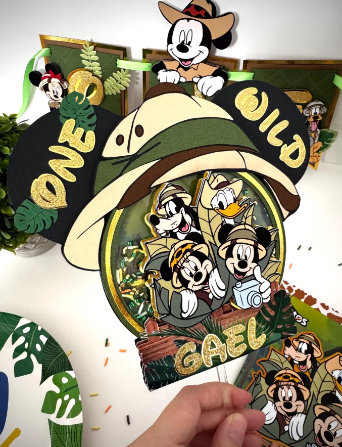 personalized safari mickey mouse shaker cake topper – jungle birthday decoration for boy or girl safari jungle theme party decoration personalized safari mickey mouse shaker cake topper – jungle birthday decoration for boy or girl safari jungle theme party decoration