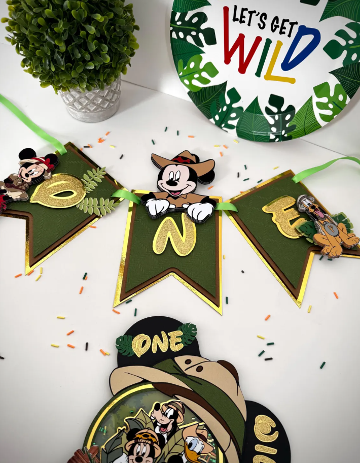 mickey mouse safari one banner | mickey mouse safari party decor | mickey mouse safari high chair banner mickey mouse safari one banner | mickey mouse safari party decor | mickey mouse safari high chair banner