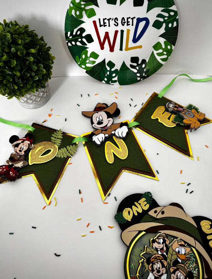 mickey mouse safari one banner | mickey mouse safari party decor | mickey mouse safari high chair banner mickey mouse safari one banner | mickey mouse safari party decor | mickey mouse safari high chair banner